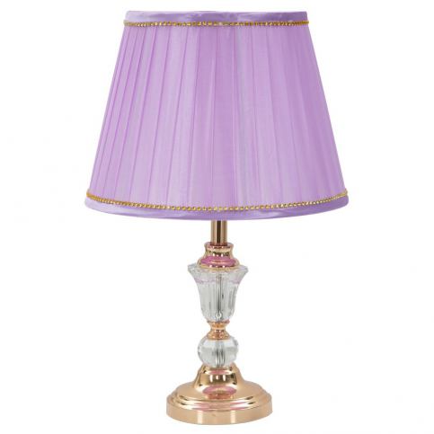 Růžová stolní lampa Mauro s kontrukcí ve zlaté barvě Mauro Ferretti Lily - Bonami.cz