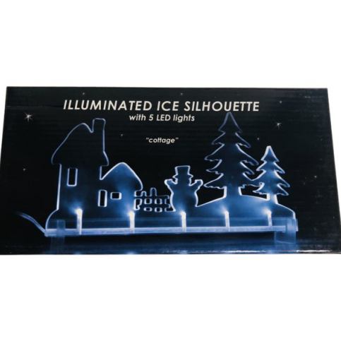 F.D.L. LED vánoční dekorace FDL Illuminated Ice Silhouette Cottage 22182 - Favi.cz