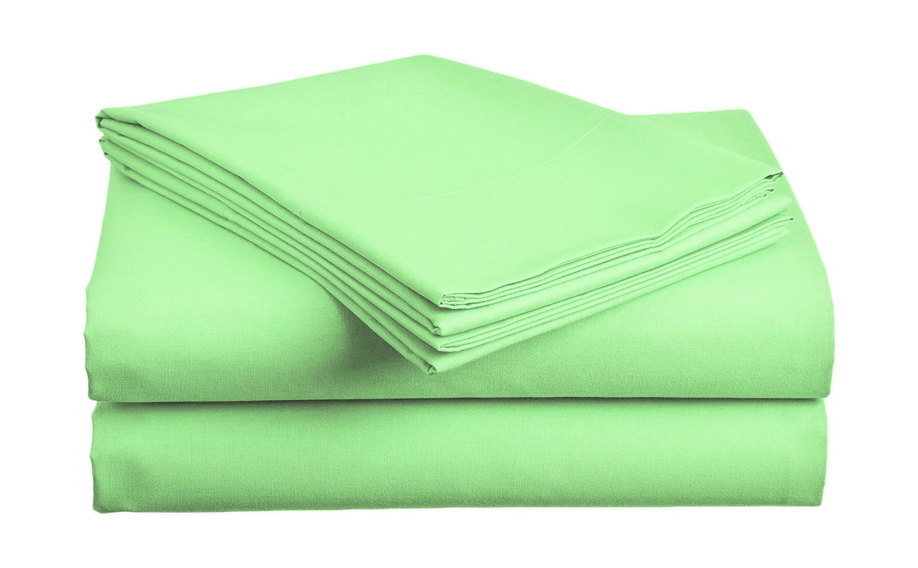 Bavlněné prostěradlo zelené 140x240 cm Rozměr: 140 x 240 cm, Gramáž (hustota vlákna): Standard (135 g/m2) - Výprodej Povlečení