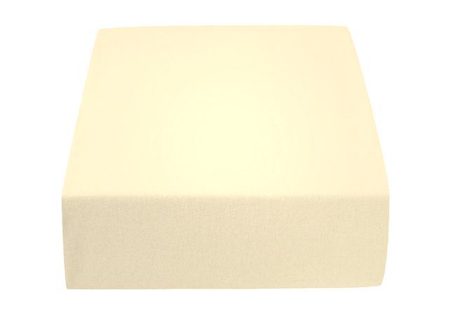 Jersey prostěradlo krémové 180x200 cm Gramáž (hustota vlákna): Standard (145 g/m2) - Výprodej Povlečení