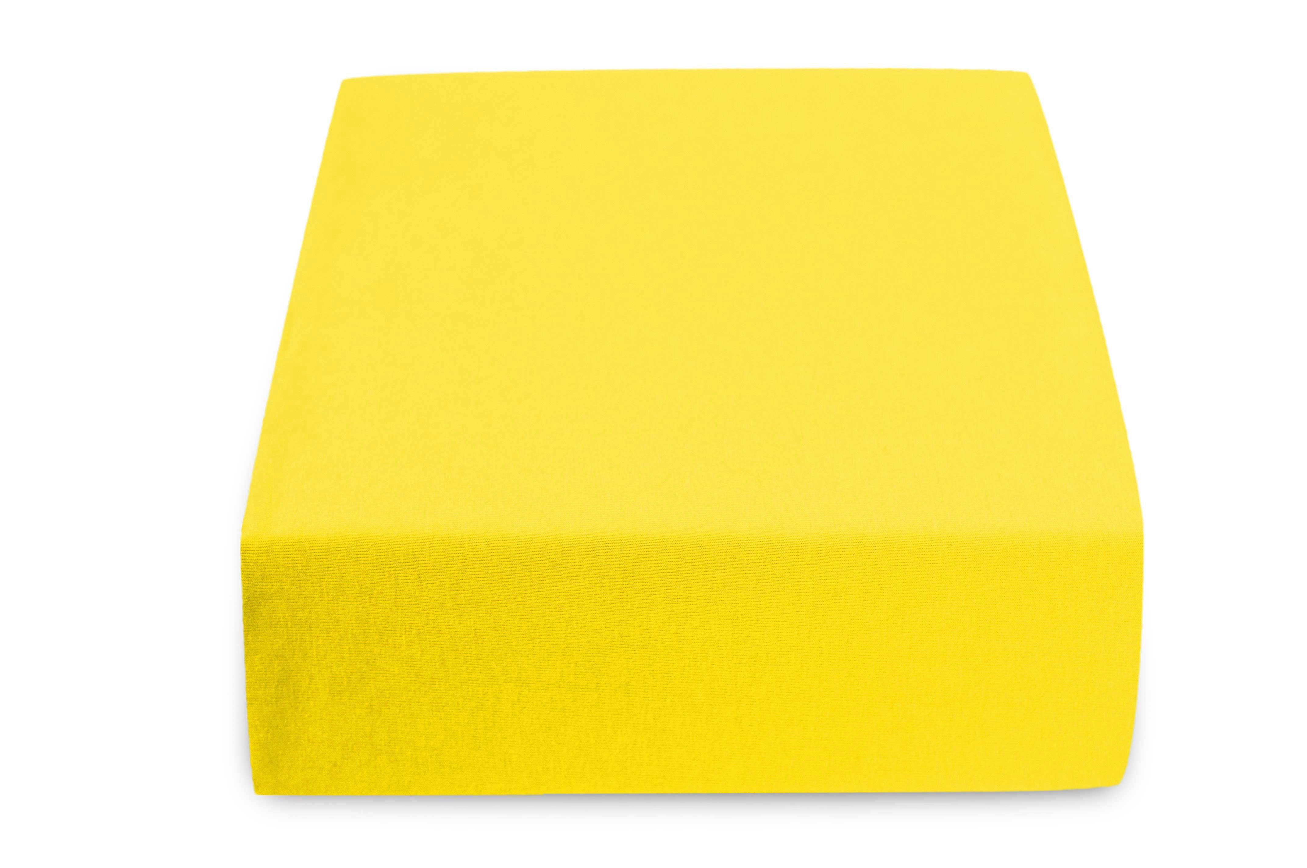 Jersey prostěradlo žluté 180x200 cm Gramáž (hustota vlákna): Standard (145 g/m2) - Výprodej Povlečení
