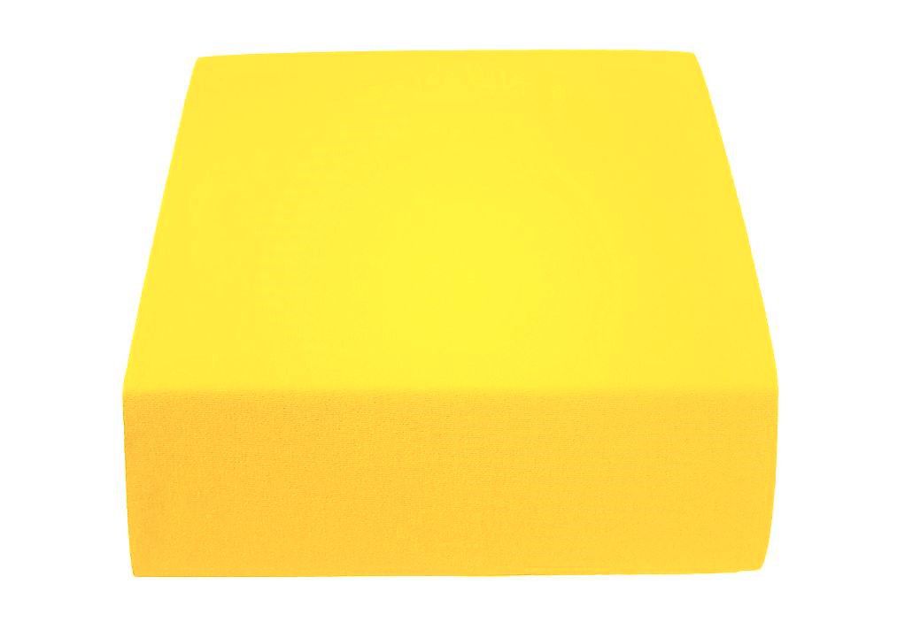 Jersey prostěradlo EXCLUSIVE žluté 200 x 220 cm - Výprodej Povlečení