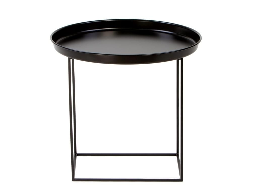 Černý kovový odkládací stolek Nørdifra Ramme, ⌀ 50 cm - Bonami.cz