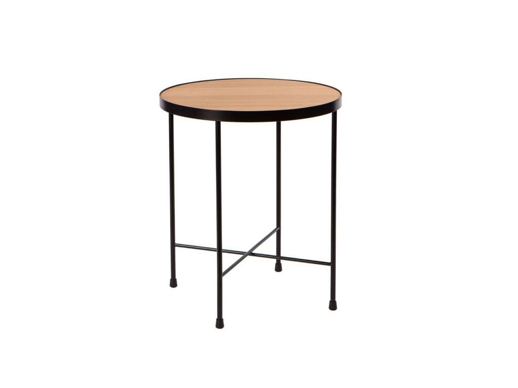 Odkládací stolek s deskou z dubového dřeva Nørdifra Oak, ⌀ 43 cm - Bonami.cz