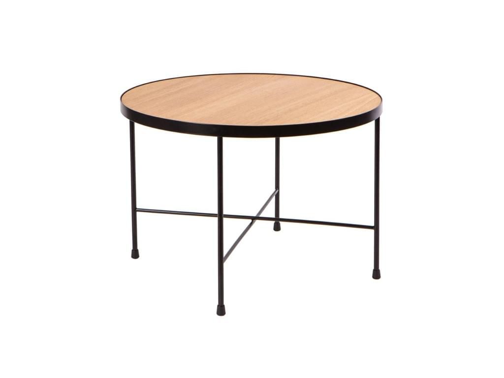 Konferenční stolek s deskou z dubového dřeva Nørdifra Oak, ⌀ 60 cm - Bonami.cz