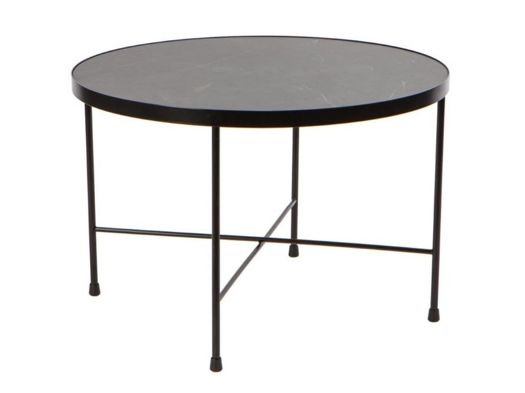 Černý kovový konferenční stolek Nørdifra Marble, ⌀ 60 cm - Bonami.cz