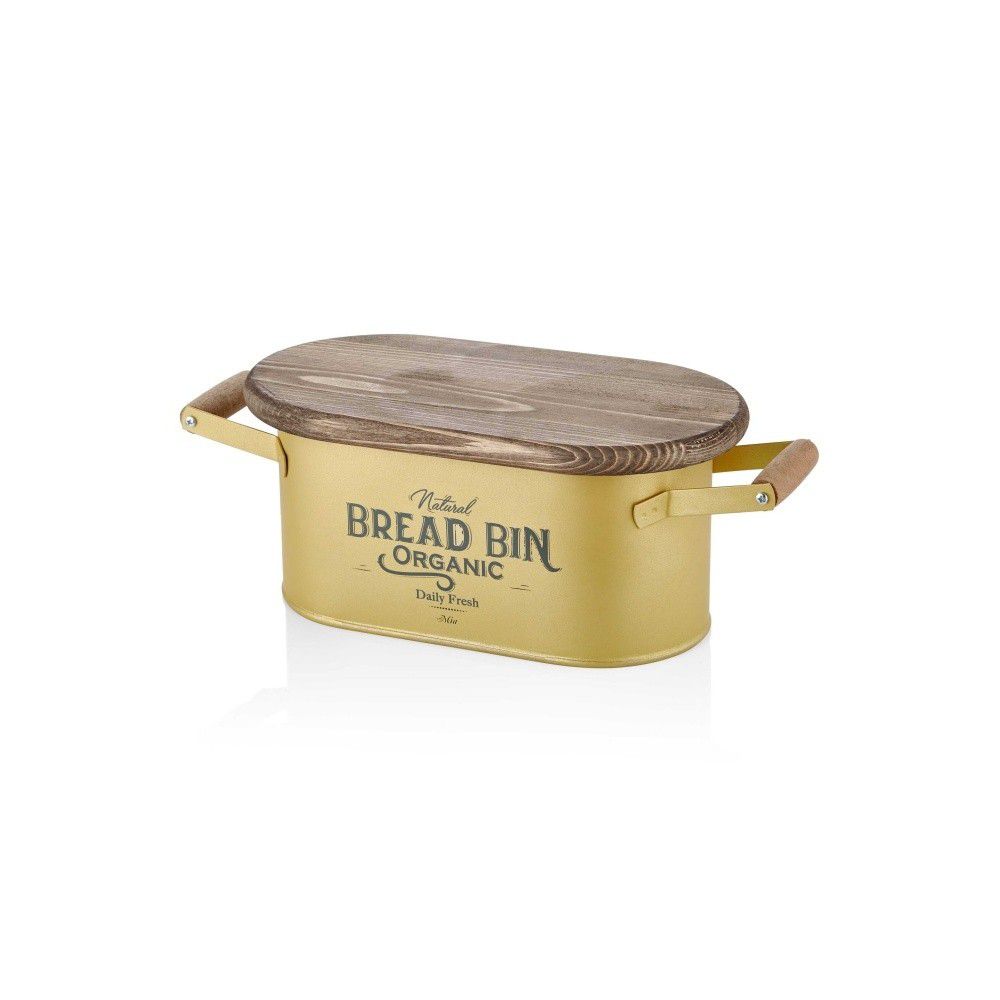 Dóza na chléb ve zlaté barvě The Mia Bread, délka 41 cm - Bonami.cz