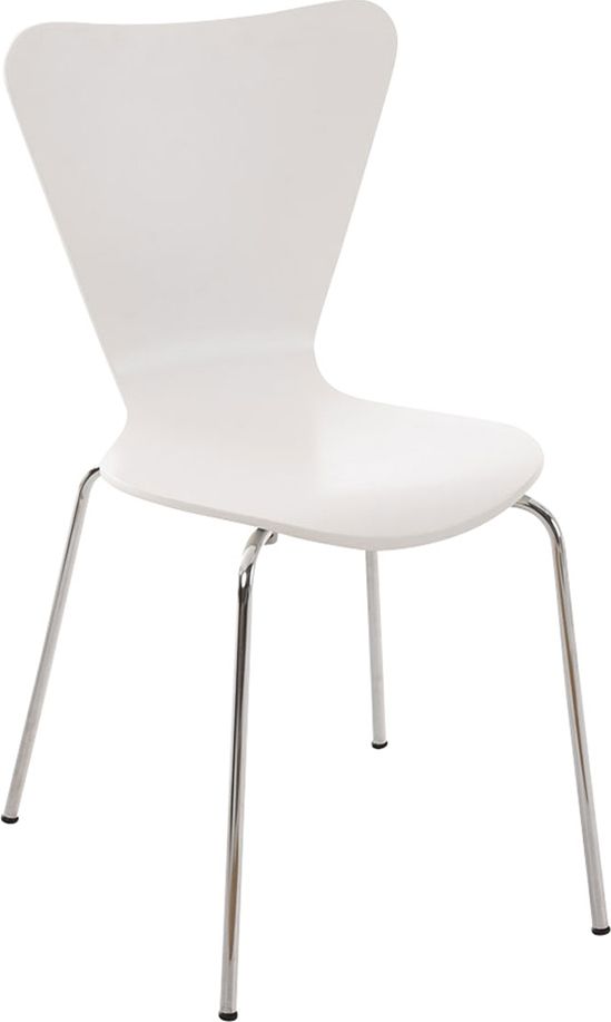 BHM Germany Jídelní židle překližková, moderní design, ergonomické sedadlo, kovová podnož chrom, bílá Barva: oranžová - M DUM.cz