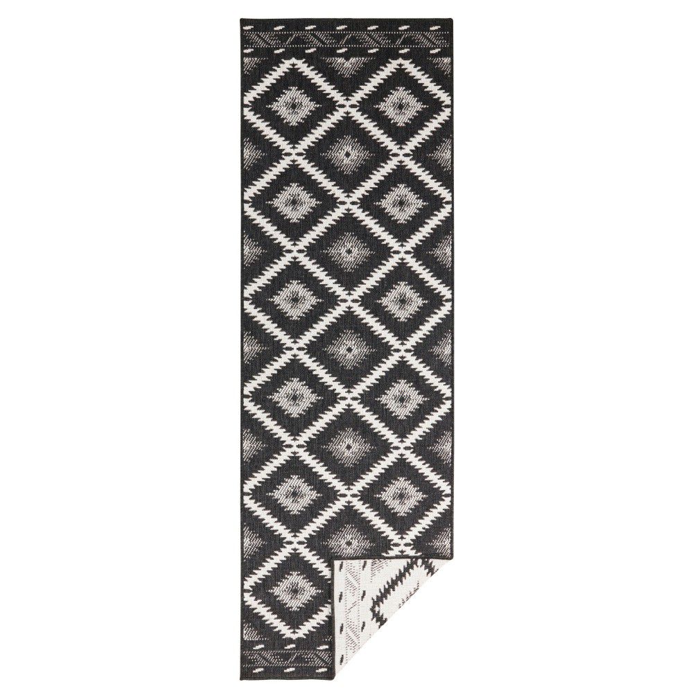 Černo-krémový venkovní koberec NORTHRUGS Malibu, 80 x 250 cm - Bonami.cz