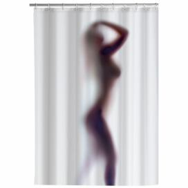 Bílý sprchový závěs s protiplísňovou povrchovou úpravou Wenko Silouette , 180 x 200 cm