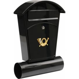 Vorel Poštovní schránka se stříškou oblou + zásobník na noviny 480x280x80mm černá