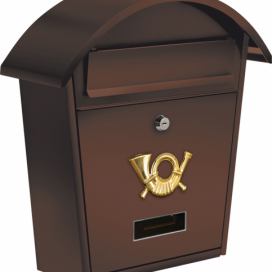 Vorel Poštovní schránka se stříškou oblou 380x320x105mm hnědá