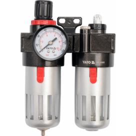 Yato Regulátor tlaku vzduchu 1/4\", max. 0,93MPa, s filtrem (90ccm) a přimazáváním (60ccm)