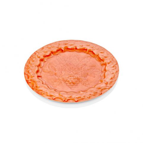 Oranžový ručně kovaný servírovací talíř The Mia Duggal, ⌀ 43 cm - Bonami.cz