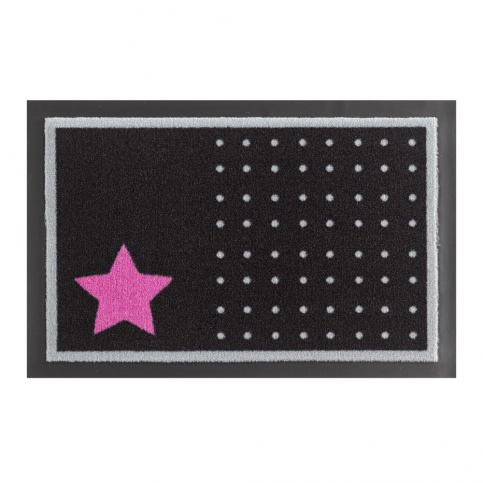 Rohožka Hanse Home Star and Dots Black and Pink, 40 x 60 cm - Bonami.cz