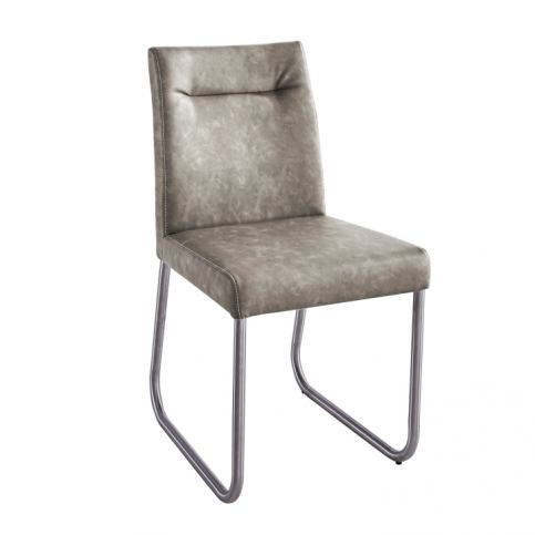 Jídelní židle, šedohnědá ekokůže s efektem broušené kůže, INDRA typ 2 0000206775 - DEKORHOME.CZ