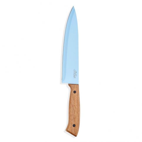 Modrý nůž s dřevěnou rukojetí The Mia Cutt, délka 20 cm - Bonami.cz