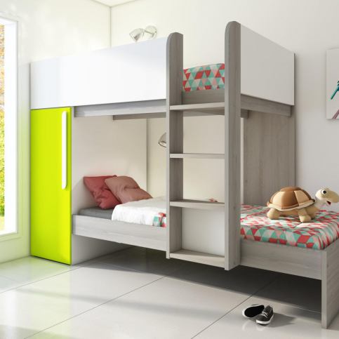 Patrová postel pro dvě děti Bo7 - zelená - Patrová postel bez šuplíku Bo7 - Nábytek aldo - NE