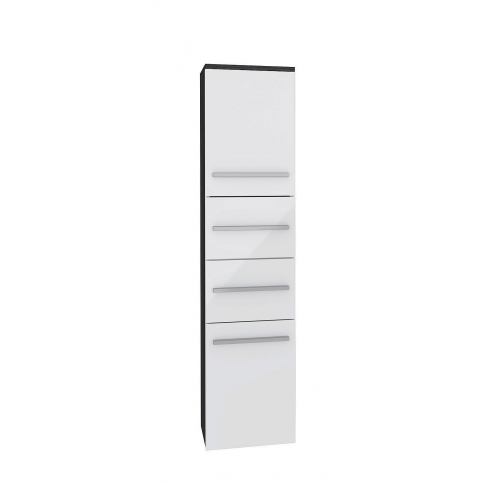 Závěsná koupelnová skříňka KOLI, 35x150x35, černá/bílý lesk - Expedo s.r.o.