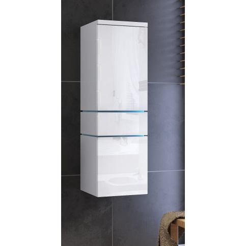 Závěsná koupelnová skříňka TALUN - TYP 01 + LED osvětlení, 30x110x30, bílá/bílý - Expedo s.r.o.