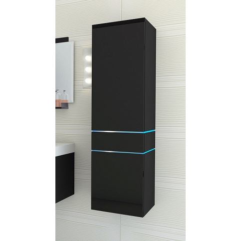 Závěsná koupelnová skříňka TALUN - TYP 01 + LED osvětlení, 30x110x30, černá/černý - Expedo s.r.o.