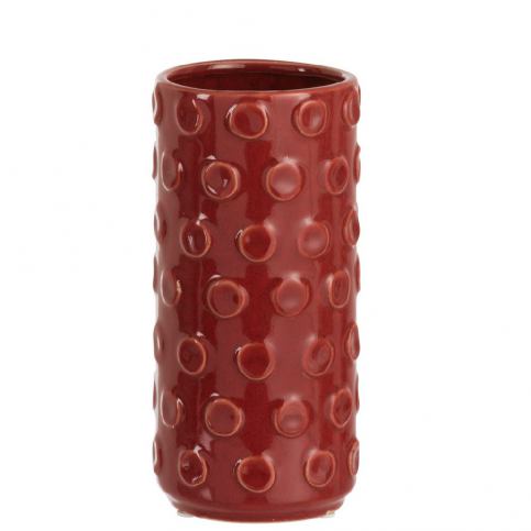 Červená keramická váza J-Line Spheres, výška 23 cm - Bonami.cz