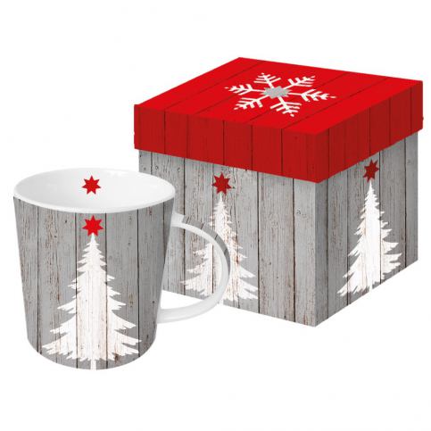 Hrnek z kostního porcelánu s vánočním motivem v dárkovém balení PPD Tree On Wood, 350 - Bonami.cz