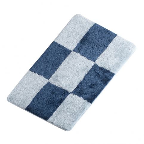 Modrá koupelnová předložka Verge Bath Mat Check, 60 x 100 cm - Bonami.cz
