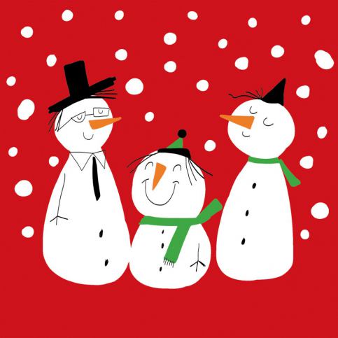 Balení 10 papírových ubrousků s vánočním motivem PPD Smiling Snowmen Red - Bonami.cz