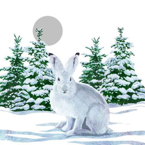 Balení 10 papírových ubrousků s vánočním motivem PPD Snow Rabbit - Bonami.cz