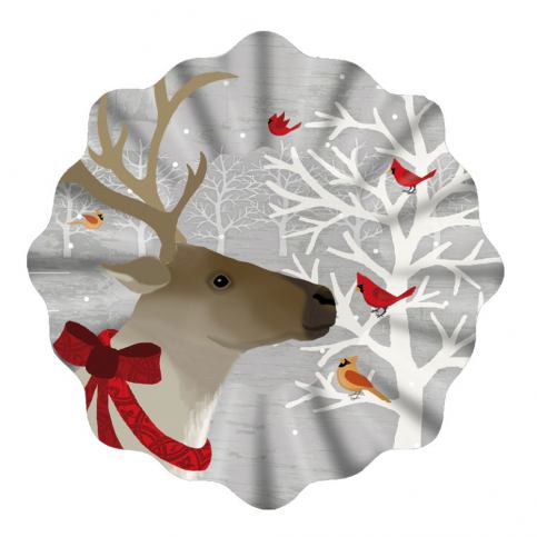 Skleněný talíř s vánočním motivem PPD Xmas Plate Deer Friends, ⌀ 32 cm - Bonami.cz