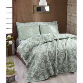 Lehký přehoz přes postel Pure Water Green, 200 x 235 cm