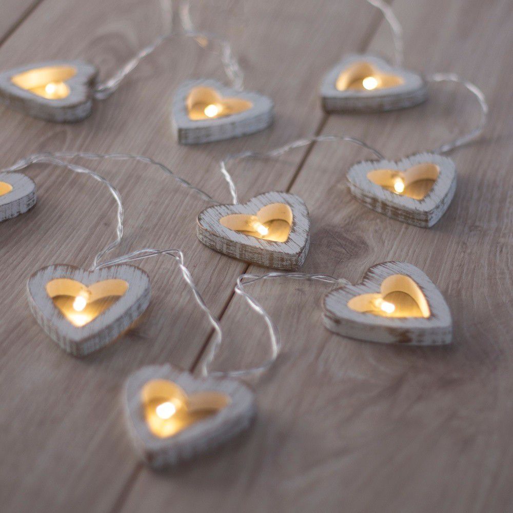 LED světelný řetěz ve tvaru srdíček DecoKing Heart, 10 světýlek, délka 1,65 m - Bonami.cz