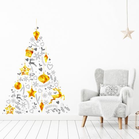 Vánoční samolepka ve tvaru stromečku Ambiance, 85 x 60 cm - Bonami.cz