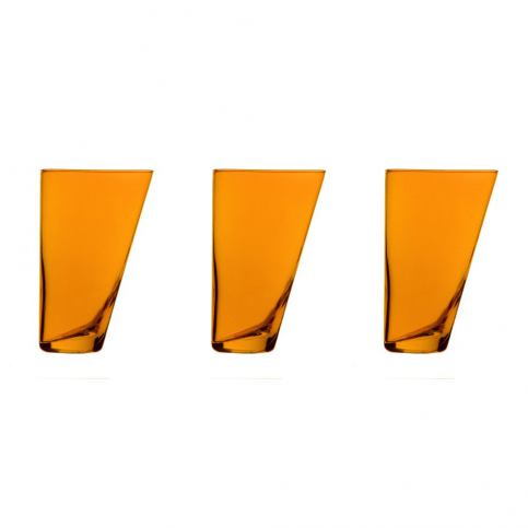 Sada 3 oranžových ručně vyrobených sklenic Surdic Ponza, 300 ml - Bonami.cz