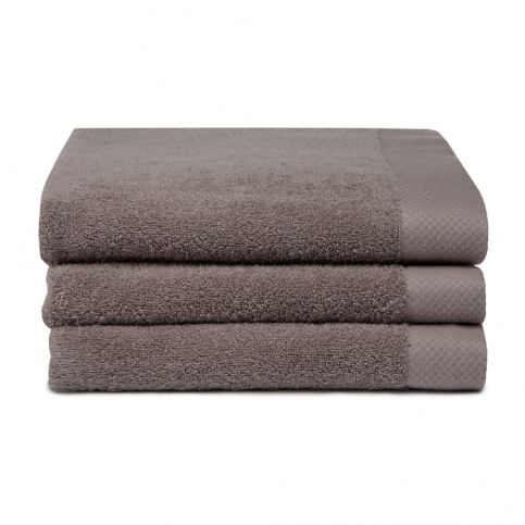 Sada 3 hnědých ručníků z organické bavlny Arli Pure, 60 x 110 cm - Bonami.cz