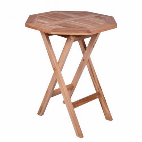OEM D02340 DIVERO zahradní stolek z týkového dřeva, Ø 60cm - T-zboží.cz