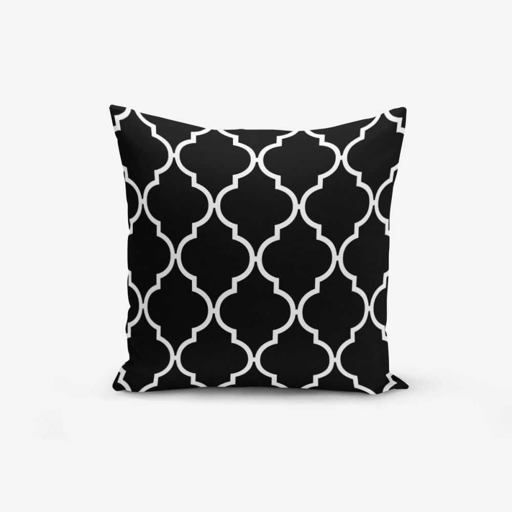 Černo-bílý povlak na polštář s příměsí bavlny Minimalist Cushion Covers Black Background Ogea, 45 x 45 cm - Bonami.cz