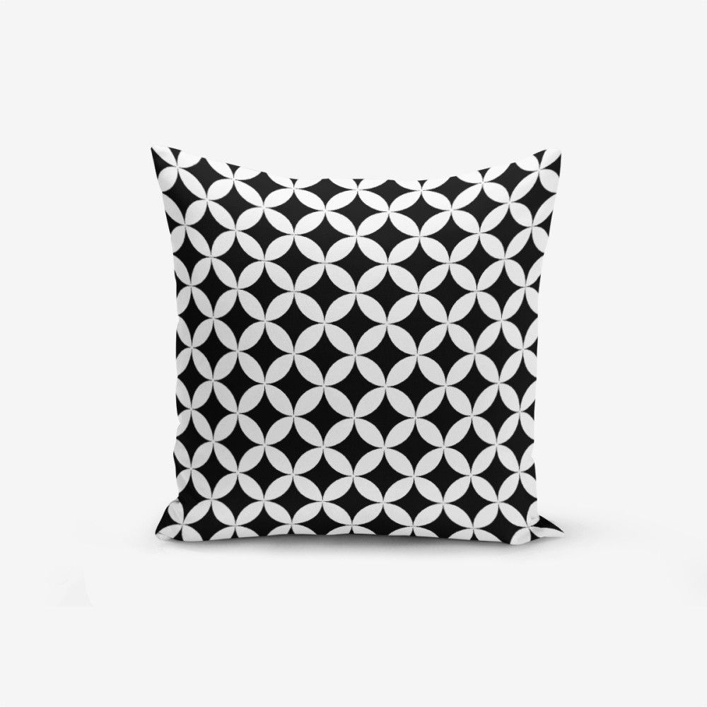 Černo-bílý povlak na polštář s příměsí bavlny Minimalist Cushion Covers Black White Geometric, 45 x 45 cm - Bonami.cz