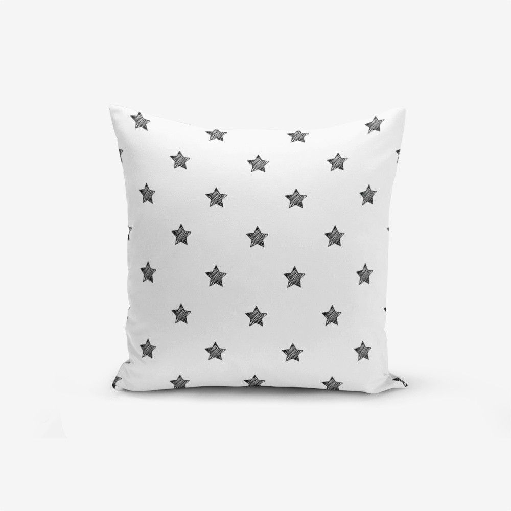 Černo-bílý povlak na polštář s příměsí bavlny Minimalist Cushion Covers White Background Star, 45 x 45 cm - Bonami.cz