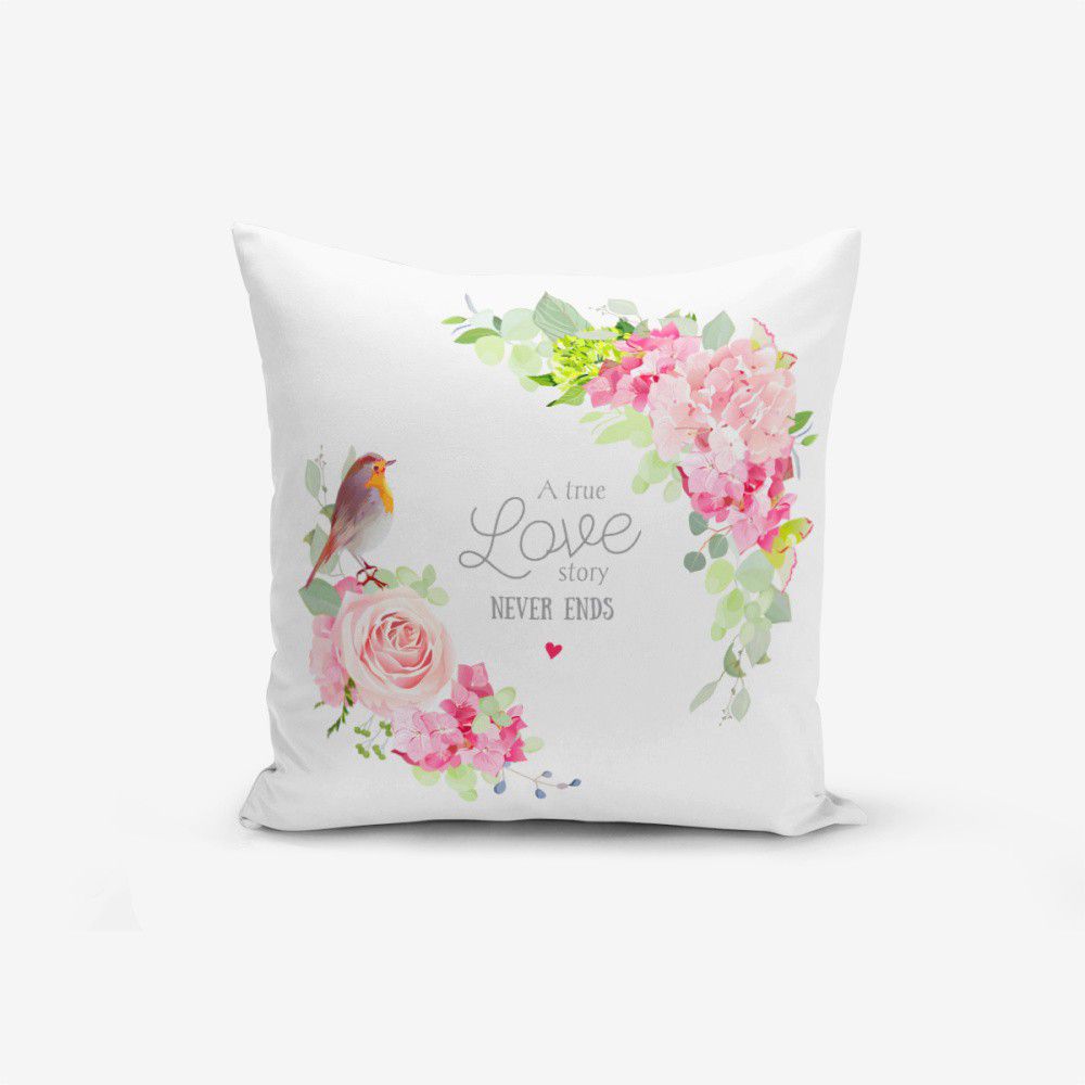 Povlak na polštář s příměsí bavlny Minimalist Cushion Covers Bird A True Love Story, 45 x 45 cm - Bonami.cz