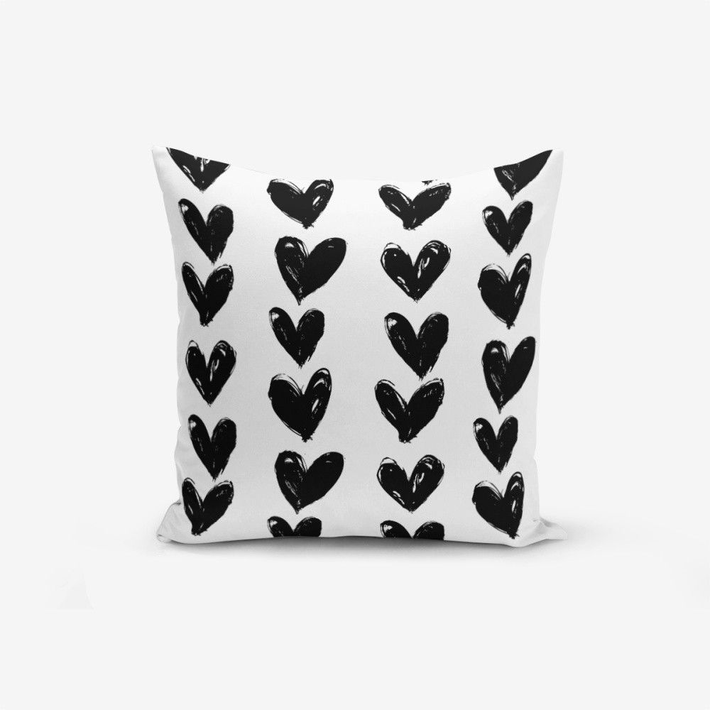 Povlak na polštář s příměsí bavlny Minimalist Cushion Covers Black Heart, 45 x 45 cm - Bonami.cz