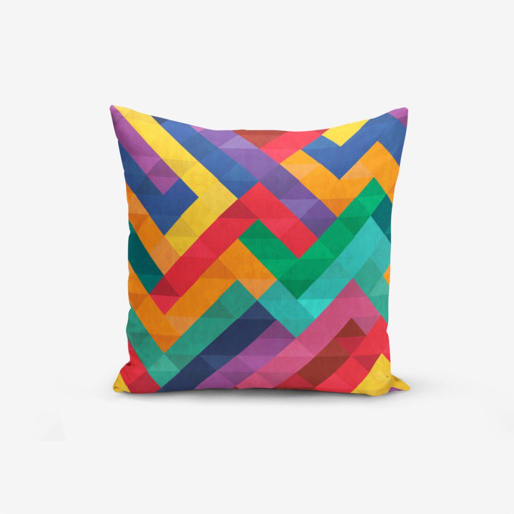 Povlak na polštář s příměsí bavlny Minimalist Cushion Covers Colorful Geometric Desen, 45 x 45 cm - Bonami.cz