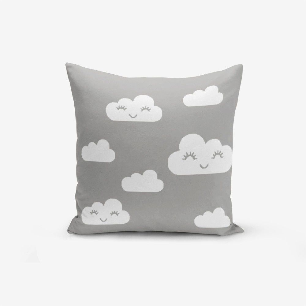 Povlak na polštář s příměsí bavlny Minimalist Cushion Covers Grey Background Cloud, 45 x 45 cm - Bonami.cz