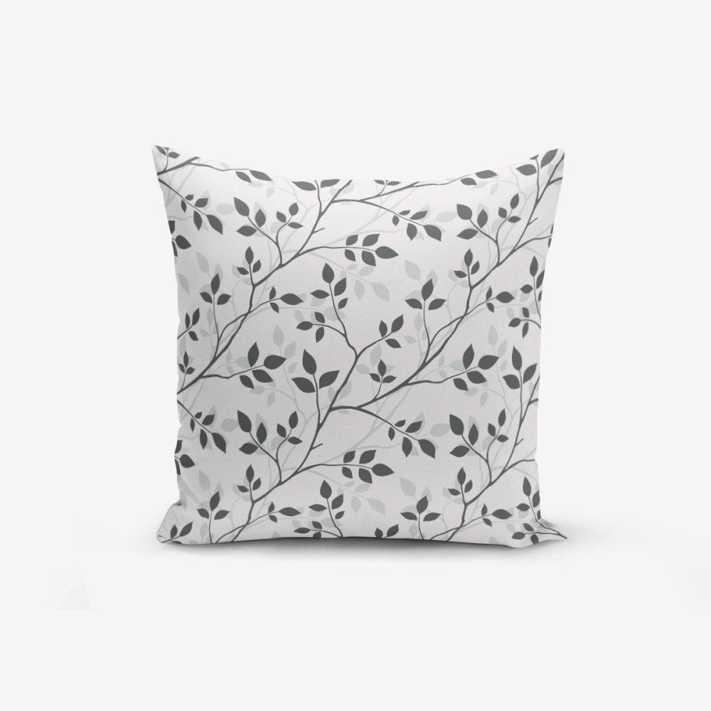 Povlak na polštář s příměsí bavlny Minimalist Cushion Covers Grey Background Leaf, 45 x 45 cm - Bonami.cz