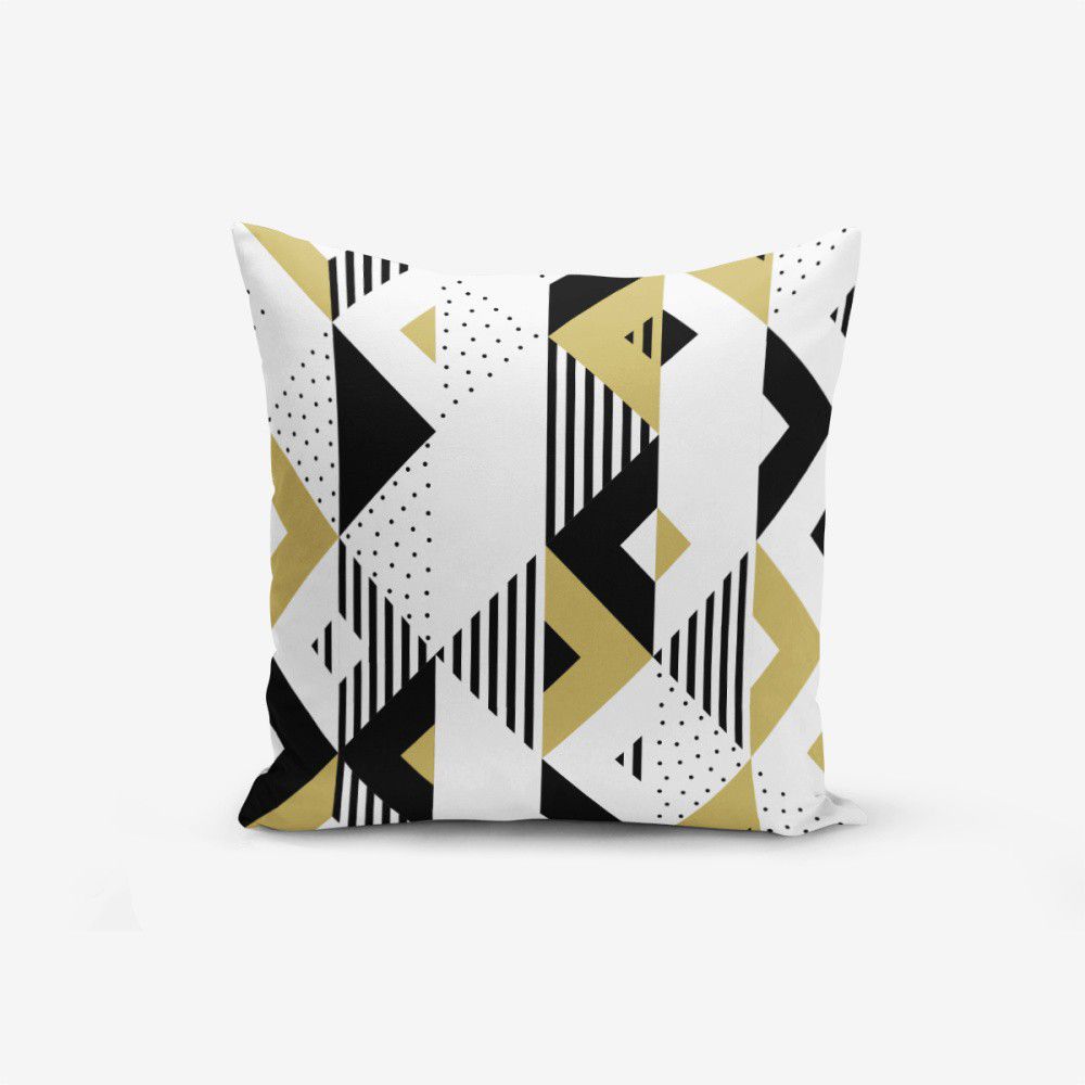 Povlak na polštář s příměsí bavlny Minimalist Cushion Covers Mustard Color Geometric Sekiller, 45 x 45 cm - Bonami.cz