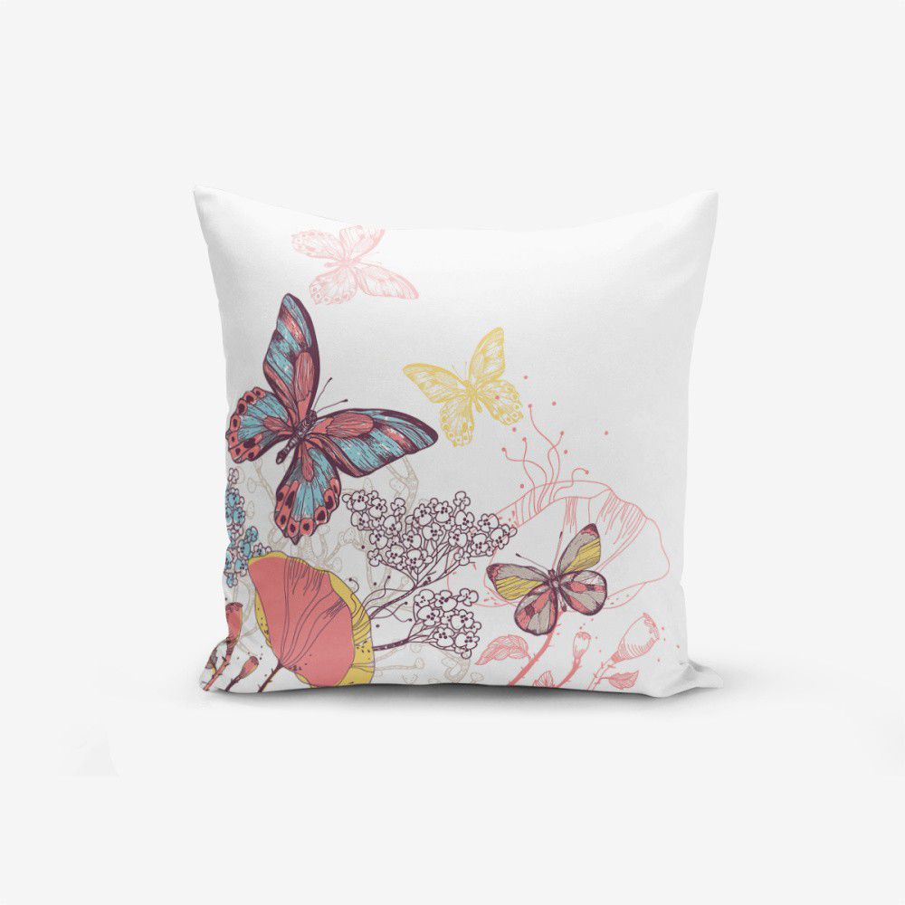 Povlak na polštář s příměsí bavlny Minimalist Cushion Covers Special Design Colorful Butterfly, 45 x 45 cm - Bonami.cz