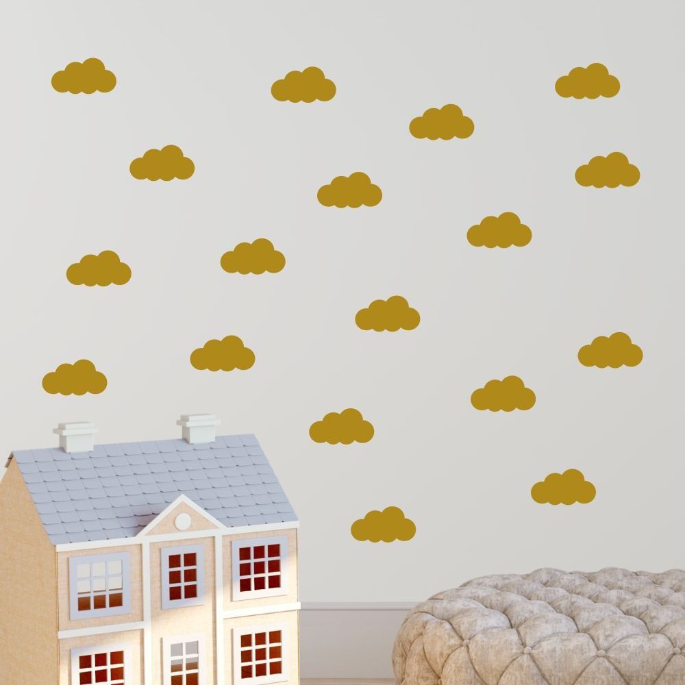 Sada žlutých samolepek na zeď North Carolina Scandinavian Home Decors Cloudy - Bonami.cz
