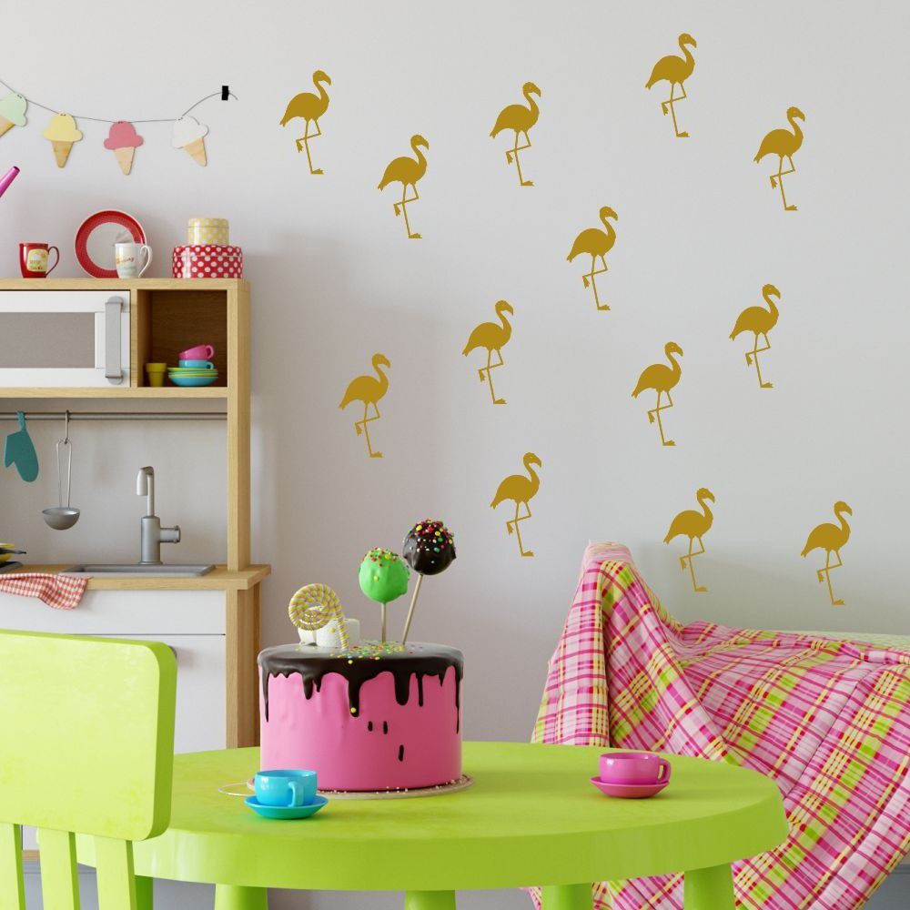 Sada žlutých samolepek na zeď North Carolina Scandinavian Home Decors Flamingo - Bonami.cz