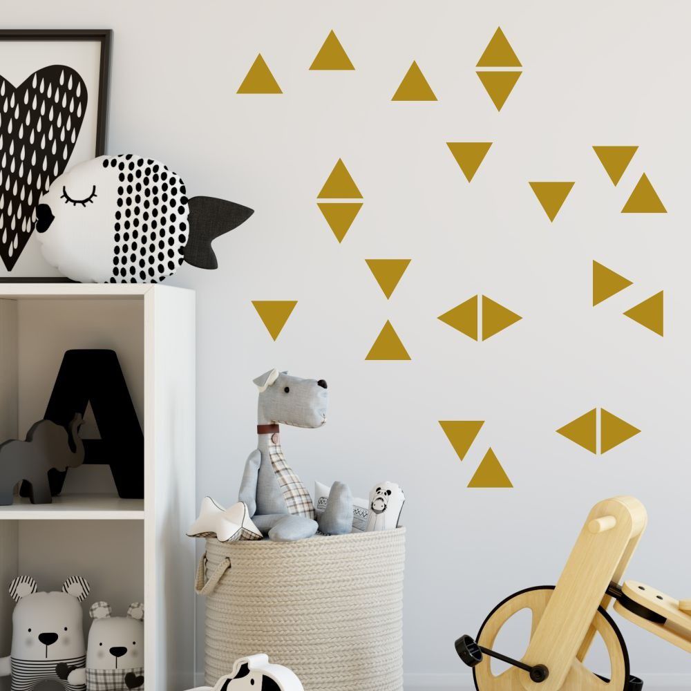Sada žlutých samolepek na zeď North Carolina Scandinavian Home Decors Triangle - Bonami.cz